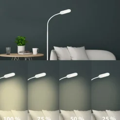 Office Step LED-gulvlampe, hvid, kan dæmpes, CCT
