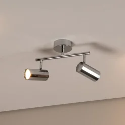 Oktano loftspot, kromfarvet Længde 30 cm 2 lyskilder metal