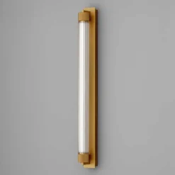 OLEV LED-væglampe CHARMER, brun, metal/glas, 2.700 K IP44
