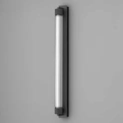 OLEV LED-væglampe CHARMER, sort metal/glas 2.700 K IP44