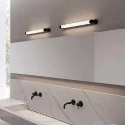 OLEV LED-væglampe CHARMER, sort metal/glas 2.700 K IP44