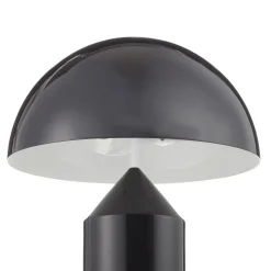 Oluce Atollo bordlampe, dæmpbar, Ø38cm, sort