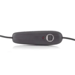 Oluce Atollo bordlampe, dæmpbar, Ø38cm, sort