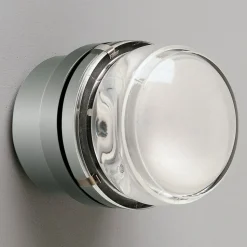 Oluce Fresnel - Væglampe med glaslinse IP44 krom