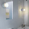 Oluce LED-væglampe Fresnel, grå, aluminium, glas, 2.700 K