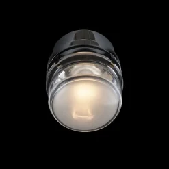 Oluce LED-væglampe Fresnel, kromfarvet, aluminium, glas, 2.700 K