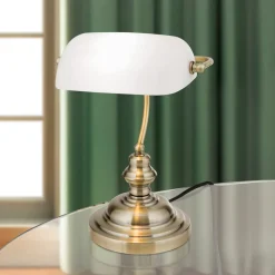 Onella bordlampe i banklampe opal