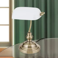 Onella bordlampe i banklampe opal