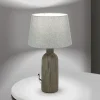 Orchid bordlampe, brun/grå, højde 53,5 cm, keramik/lin