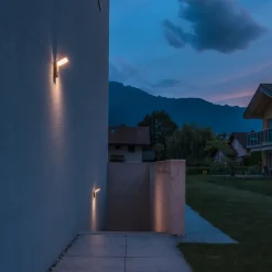 Ordi LED-væglampe, antracit, aluminium, bredde 10 cm, sensor