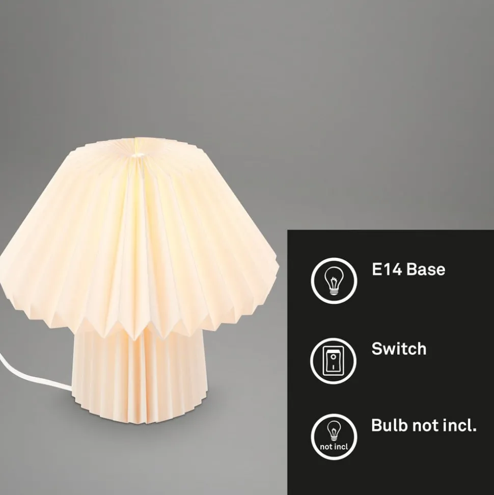 Origami bordlampe af hvidt papir, 27x26cm