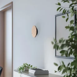 Orios LED-væglampe, træ, Ø 20 cm, indirekte spotlight