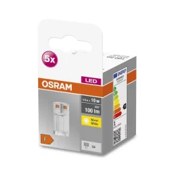 OSRAM Base PIN LED-stiftsokkelpære G4 0,9 W 100 lm 5 stk