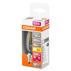 OSRAM Classic B LED-pære E14 4W 827 dæmpbar 3 trin
