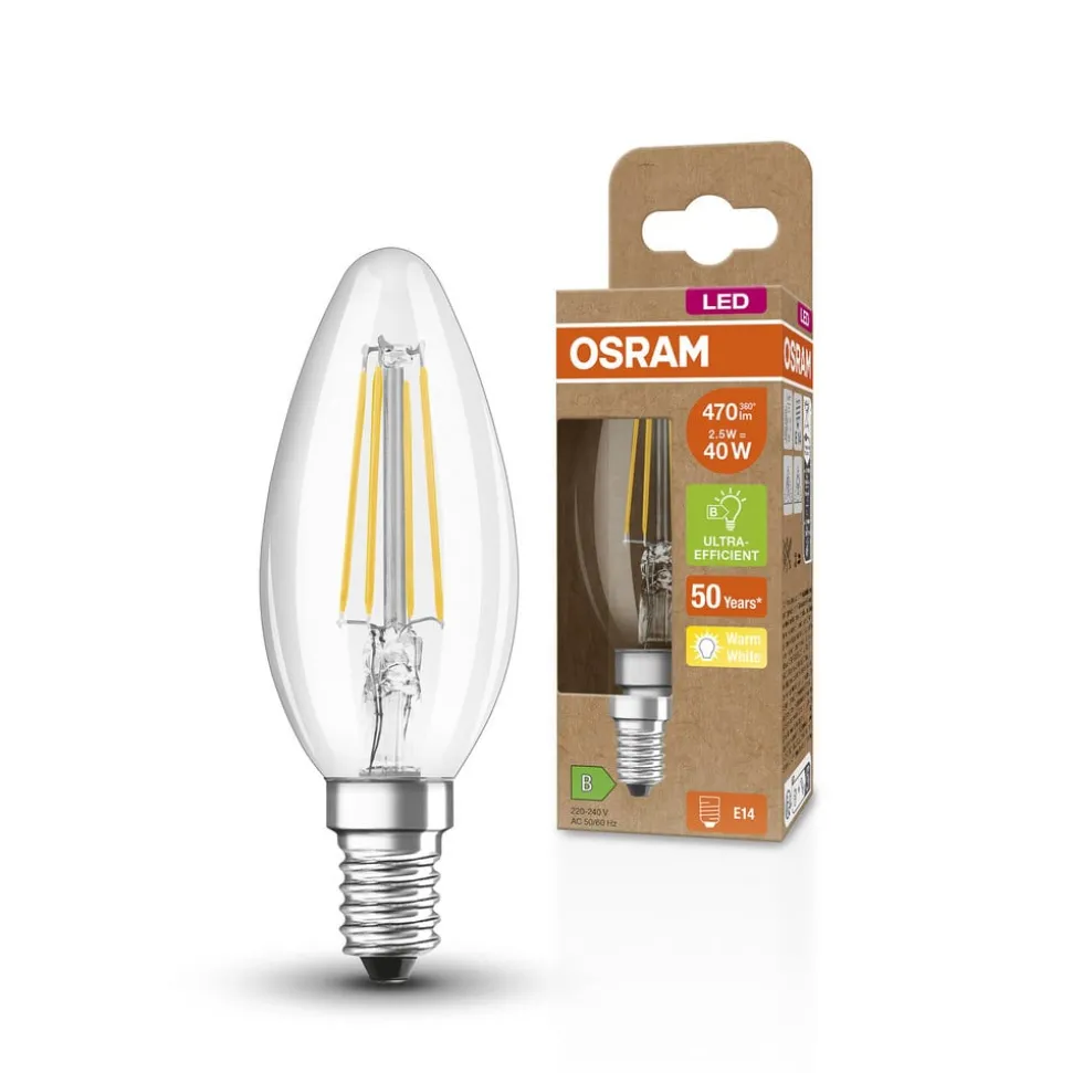 OSRAM Classic LED-kerte E14 B40 2,5 W 827 filament