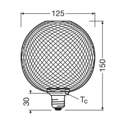 OSRAM Decor LED Flat Globe E27 3,5W sort 2.700K metal