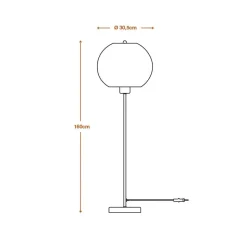 OSRAM gulvlampe BALL, brun, højde 160 cm, bølgepap, E27