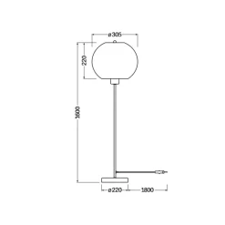 OSRAM gulvlampe BALL, brun, højde 160 cm, bølgepap, E27