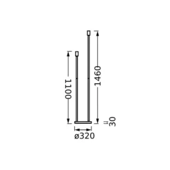OSRAM gulvlampe DECOR STICK, beige, højde 146 cm, 2 x E27
