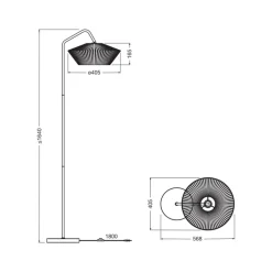OSRAM gulvlampe Decor Stripes, beige, tekstil, E14