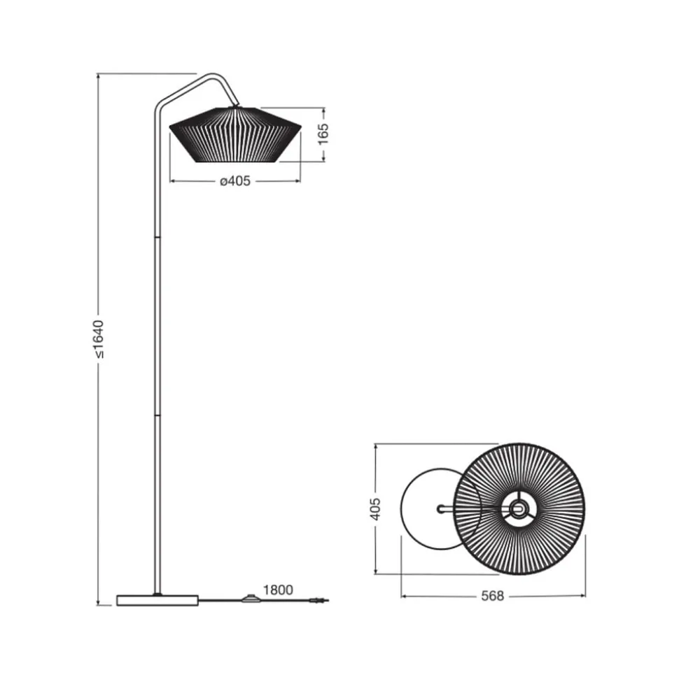 OSRAM gulvlampe Decor Stripes, beige, tekstil, E14