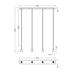 OSRAM hængelampe Decor Needle Linear beige, stål, 4 lyskilder E27