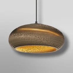 OSRAM hængelampe DROP, brun, Ø 40 cm, bølgepap, E27