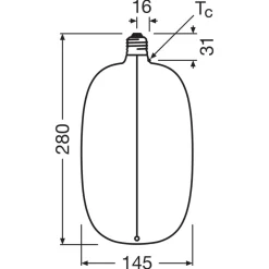 OSRAM LED Big Elipse Oval E27 4,8W 818 Filament smoke dæmpbar
