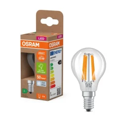 OSRAM LED-filamentpære dråbe E14 1,2W filament 4000K 255lm