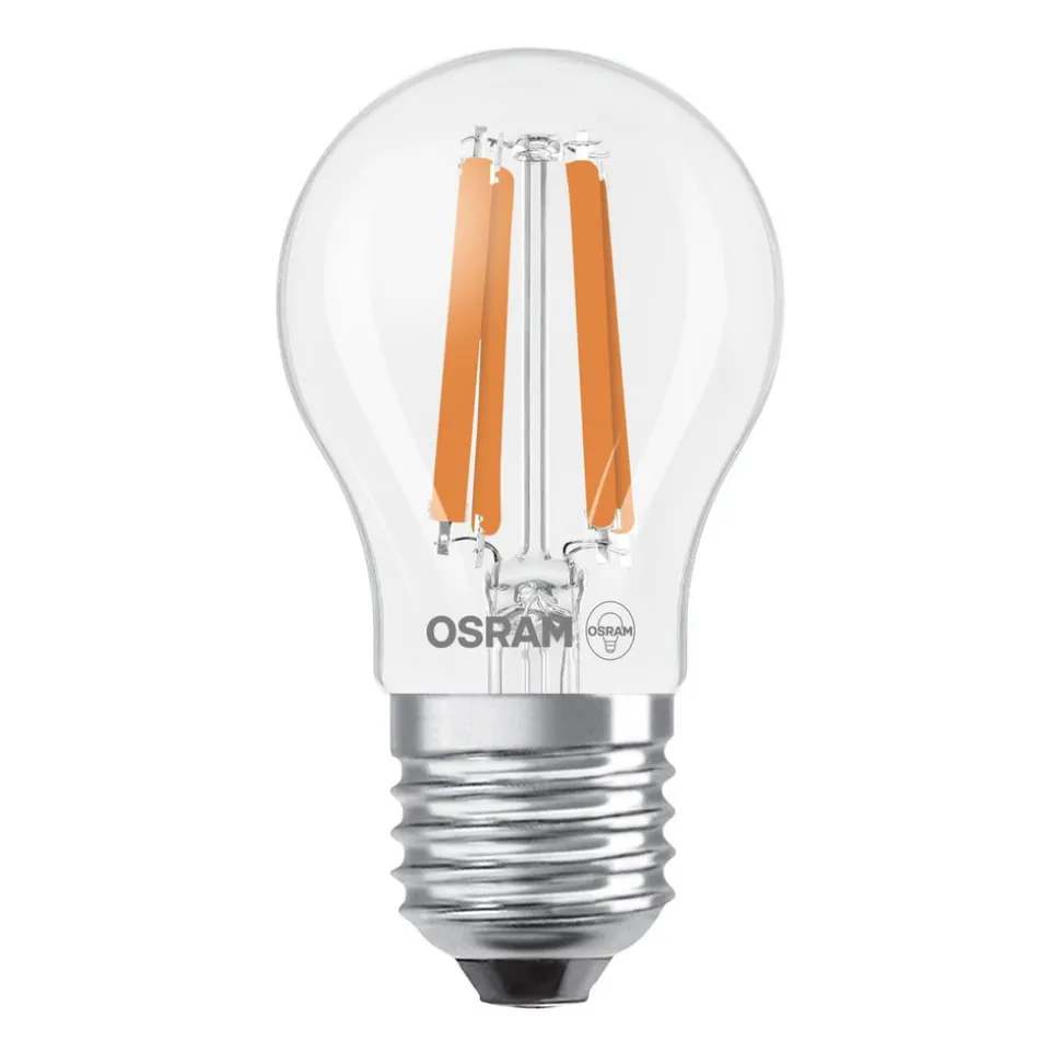 OSRAM LED-filamentpære drop E27 1,2W filament 2700K 255lm