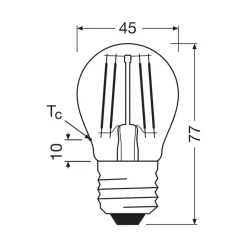 OSRAM LED-filamentpære drop E27 1,2W filament 4000K 255lm