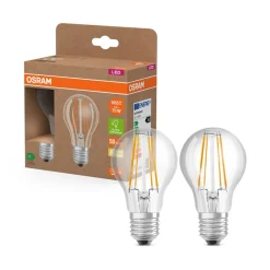 OSRAM LED glødepære E27 5W filament 2,700K 1055lm 2-pack