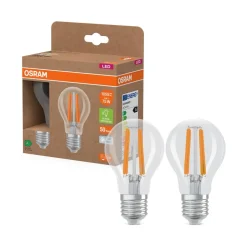 OSRAM LED glødepære E27 5W filament 4,000K 1055lm 2-pack