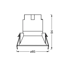 OSRAM LED-indbygningsspot TWIST, hvid/hvid, 830, Ø 9,3 cm, metal