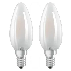 OSRAM LED-kertepære E14 4W varmhvid, sæt med 2 stk