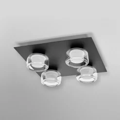 OSRAM LED-loftlampe ORBIS FLAME, sort, 4 lyskilder, CCT IP44