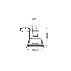 OSRAM LED-loftsindbygget spot RECESS, hvid Ø 9 cm IP65 GU10-LED