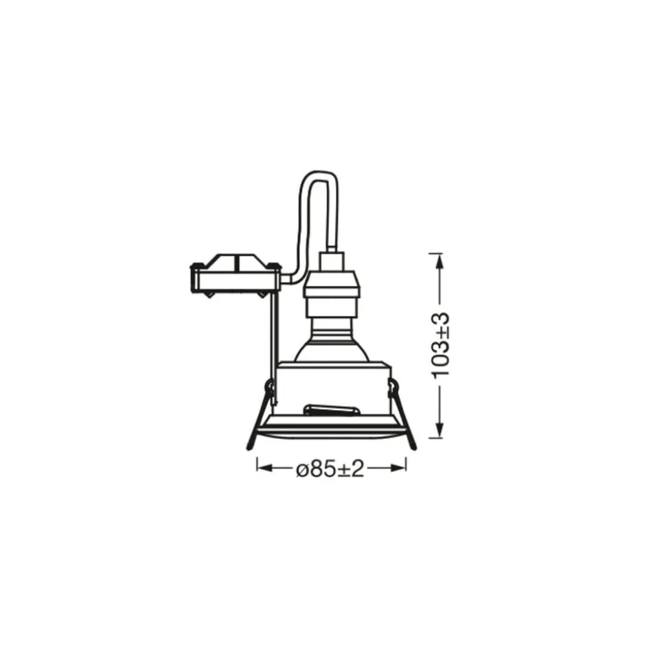 OSRAM LED-loftsindbygget spot RECESS, hvid Ø 9 cm IP65 GU10-LED