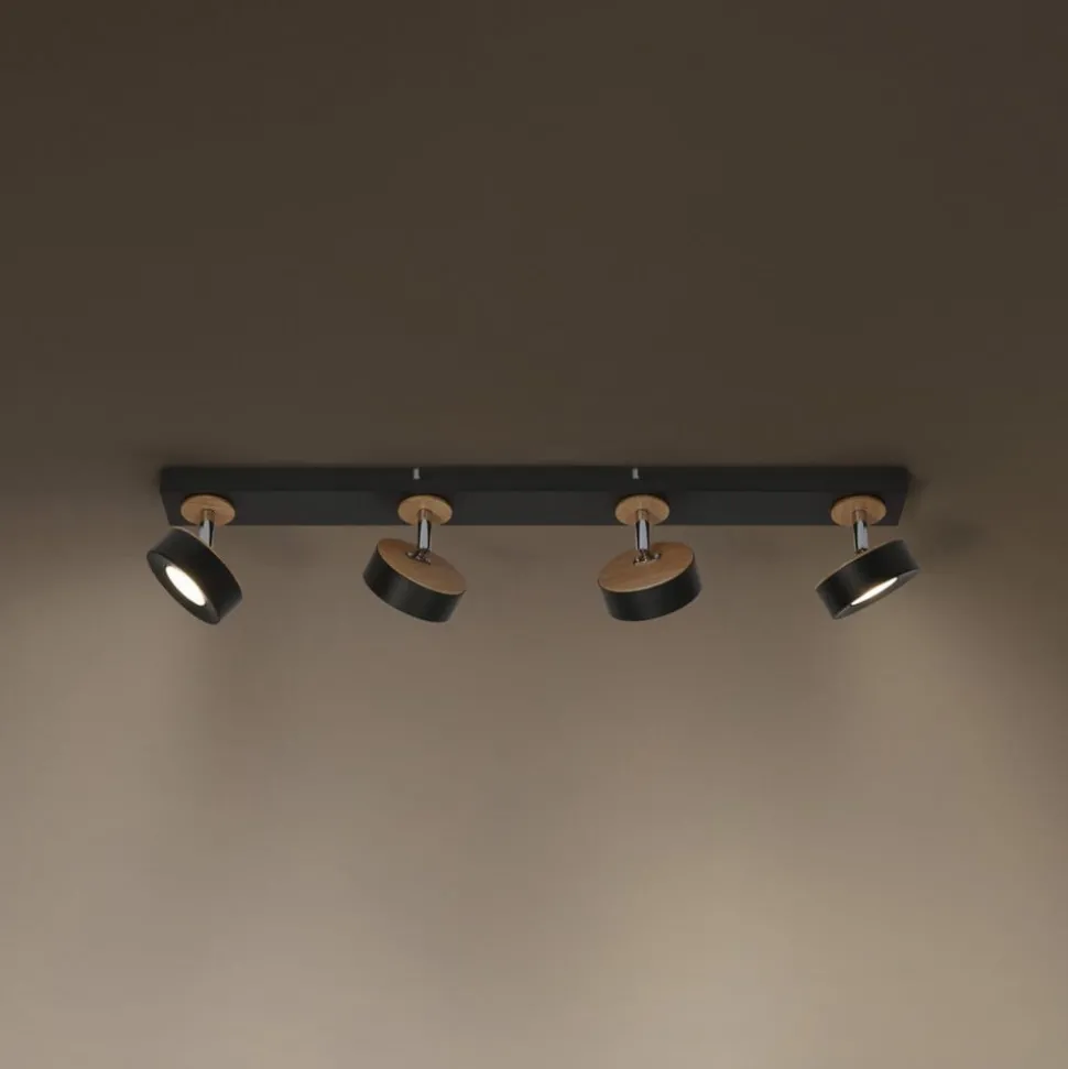 OSRAM LED-loftspot PLUTO, sort, 4 spots, 3.000 K