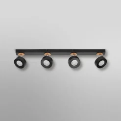 OSRAM LED-loftspot PLUTO, sort, 4 spots, 3.000 K