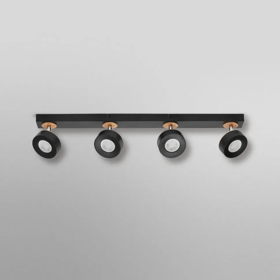 OSRAM LED-loftspot PLUTO, sort, 4 spots, 3.000 K