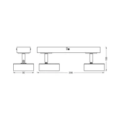 OSRAM LED-loftspot PLUTO, sort, 2 spots, 3.000 K