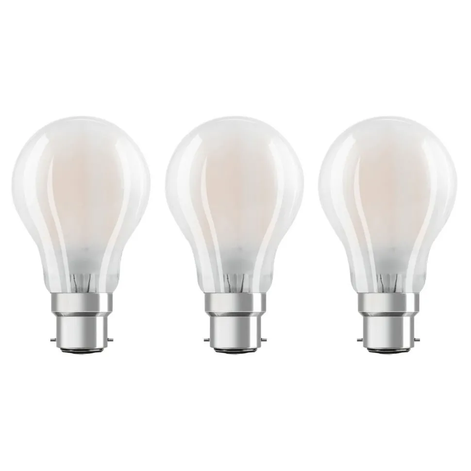 OSRAM LED-pære B22d Classic 827 6,5W 3'er sæt