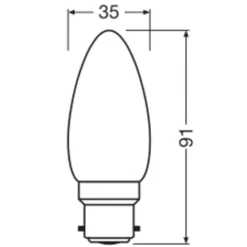 OSRAM LED-pære, B22d, 1,8 W, mat, 2.700 K