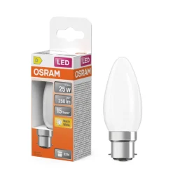 OSRAM LED-pære, B22d, 1,8 W, mat, 2.700 K