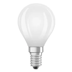 OSRAM LED-pære dråbe mat E14 3,8W 4000K 806lm