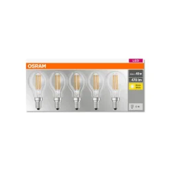 OSRAM LED-pære E14 P40 4 W filament 827 470 lm 5
