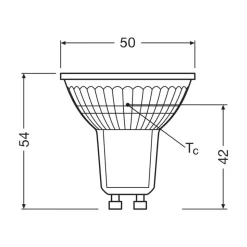 OSRAM LED-pære PAR16 reflektor GU10 4,7W 100° 2,700K