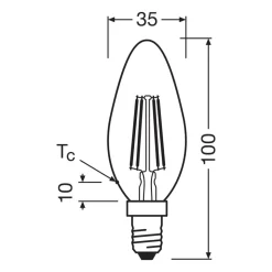 OSRAM LED-pære stearinlys mat E14 2,2W 4000K 470lm