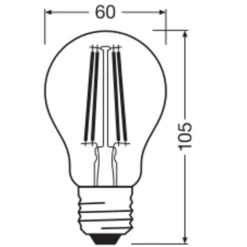 OSRAM LED-pære Tropfen E27 5,9 W glødetråd 2.700K dæmpbar